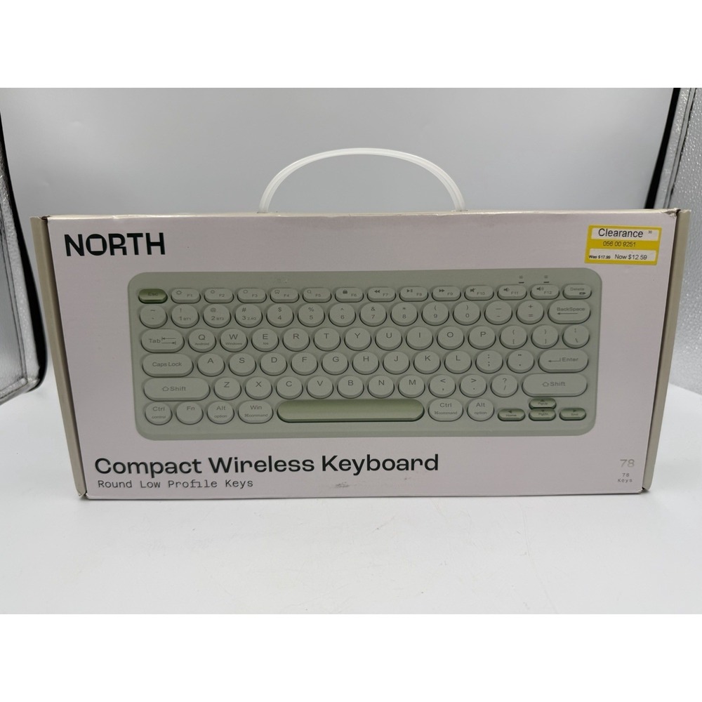 NEW IN BOX North Compact Round Key Wireless Keyboard - Mint Green